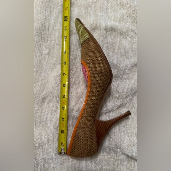 Prada Shoe Textile Green Crocodile Toe Cap Patent Leather Trim - Picture 15 of 16